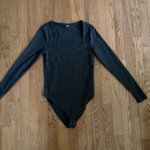 Old Navy Ribbed Charcoal Gray Bodysuit Size XS